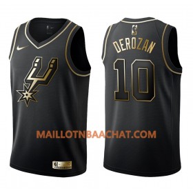 Maillot NBA San Antonio Spurs DeMar DeRozan 10 Nike Noir Golden Edition Swingman - Homme